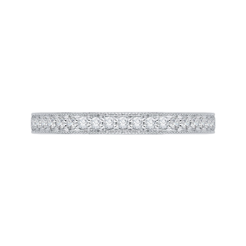 Shah Luxury Round Diamond Half-Eternity Wedding Band In 14K White Gold