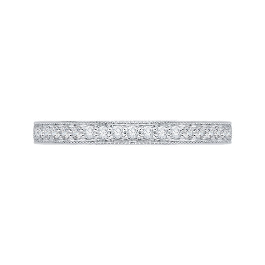 Shah Luxury Round Diamond Half-Eternity Wedding Band In 14K White Gold