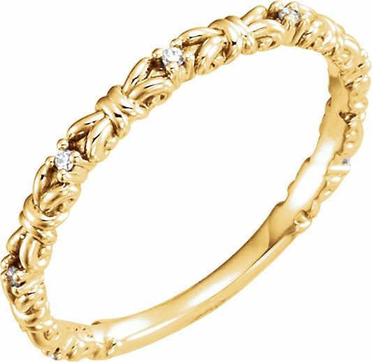 14K Yellow .04 CTW Diamond Stackable Ring