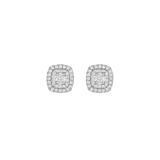 Henri Daussi 14k White Gold Diamond Stud Earrings