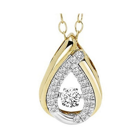 Gems One 14KT White Gold & Diamond Rhythm Of Love Neckwear Pendant   - 1/5 ctw