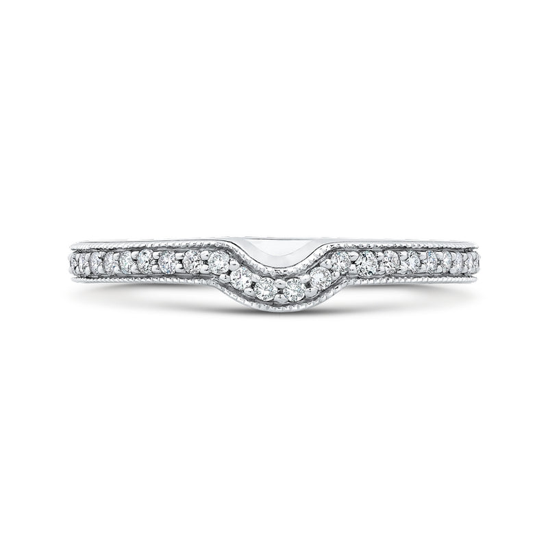 Shah Luxury 14K White Gold Round Diamond Wedding Band