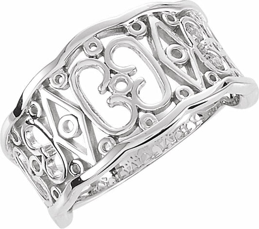 14K White Freeform Remount Ring