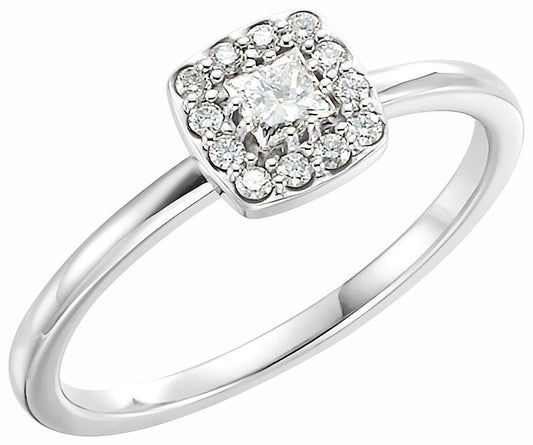 14K White 1/4 CTW Diamond Stackable Ring