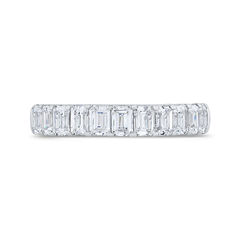Shah Luxury 14K White Gold Emerald Cut Diamond Wedding Band