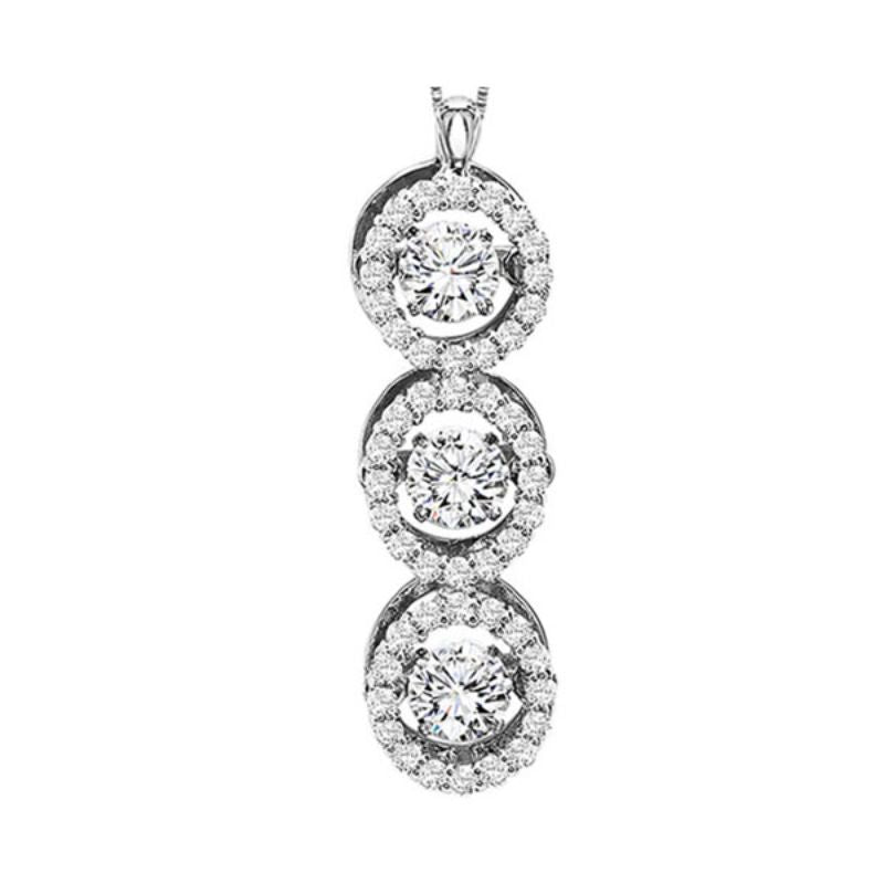 Gems One 14KT White Gold & Diamond Rhythm Of Love Neckwear Pendant  - 1 ctw