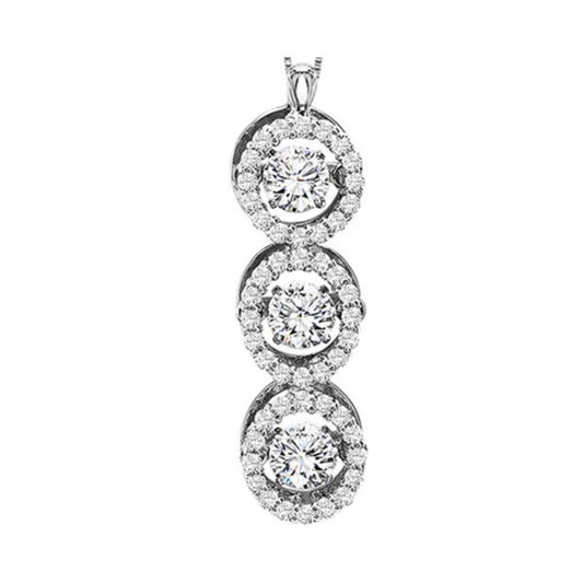 Gems One 14KT White Gold & Diamond Rhythm Of Love Neckwear Pendant  - 1 ctw
