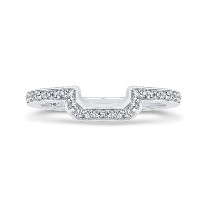 Shah Luxury 14K White Gold Round Diamond Half-Eternity Wedding Band