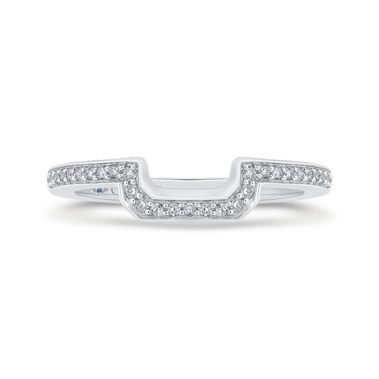 Shah Luxury 14K White Gold Round Diamond Half-Eternity Wedding Band
