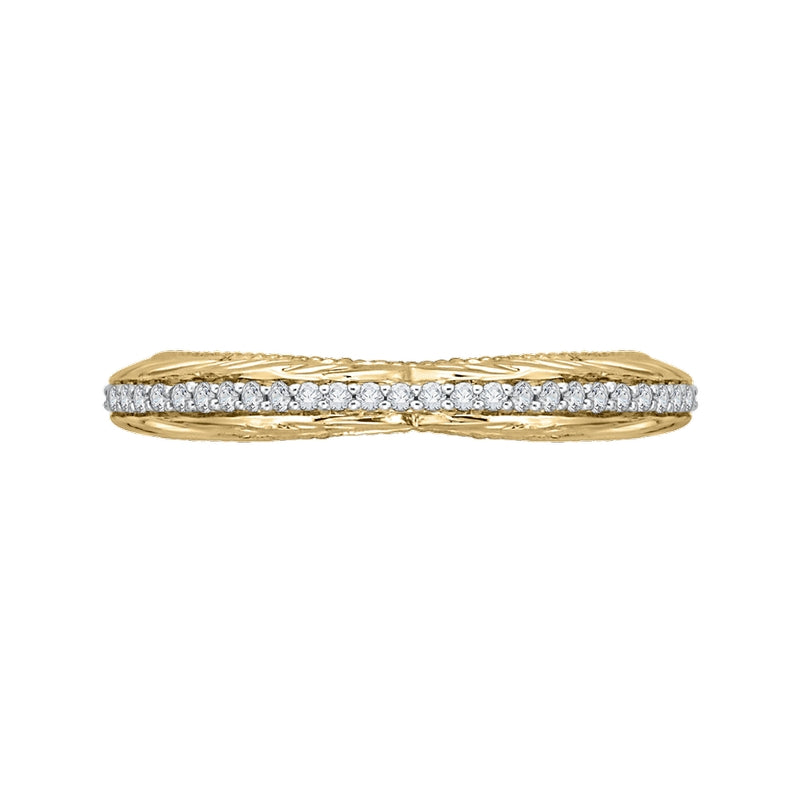 Shah Luxury 14K Two-Tone Gold Round Diamond Wedding Band
