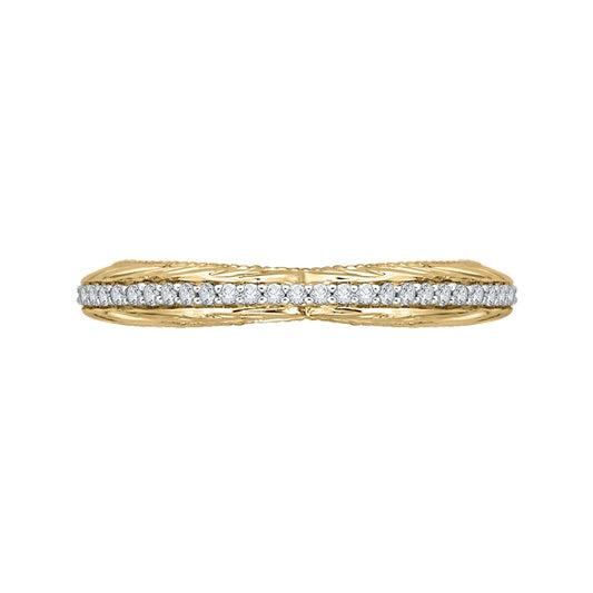 Shah Luxury 14K Two-Tone Gold Round Diamond Wedding Band
