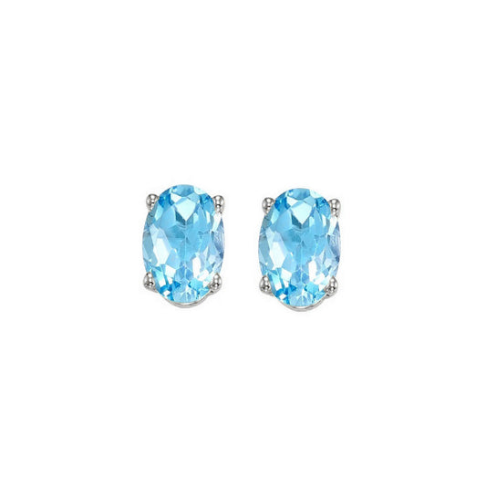 Gems One 14Kt White Gold Blue Topaz (1 Ctw) Earring