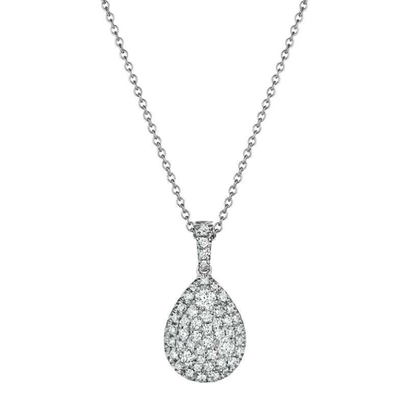 Henri Daussi 18k White Gold Diamond Pendant