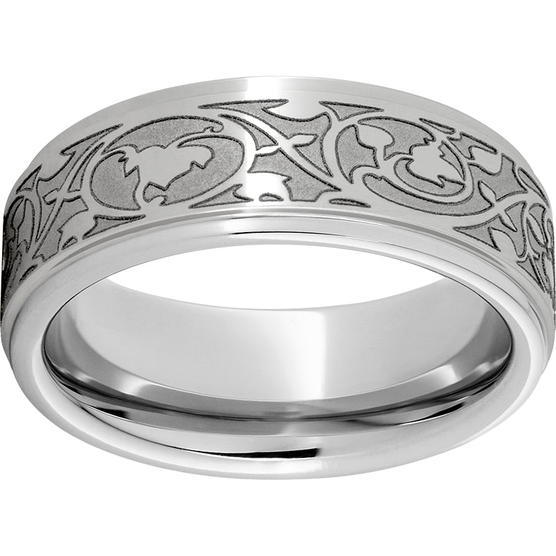 Serinium Flat Grooved Edge Band with Art Nouveau Laser Engraving