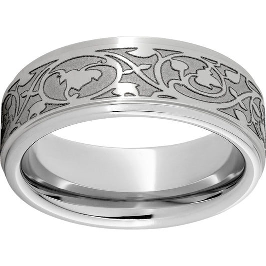 Serinium Flat Grooved Edge Band with Art Nouveau Laser Engraving