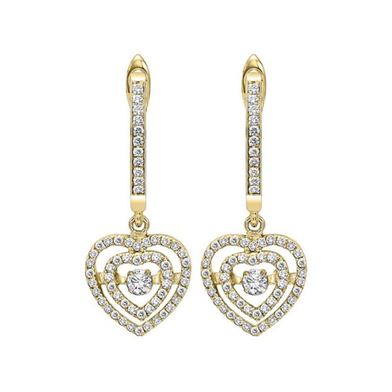 Gems One 14KT Yellow Gold & Diamond Rhythm Of Love Fashion Earrings  - 1/2 ctw