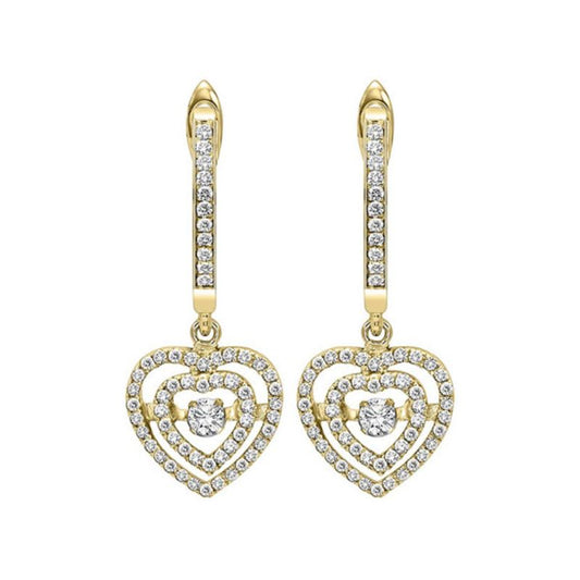 Gems One 14KT Yellow Gold & Diamond Rhythm Of Love Fashion Earrings  - 1/2 ctw