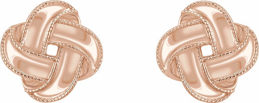 14K Rose Knot Earrings