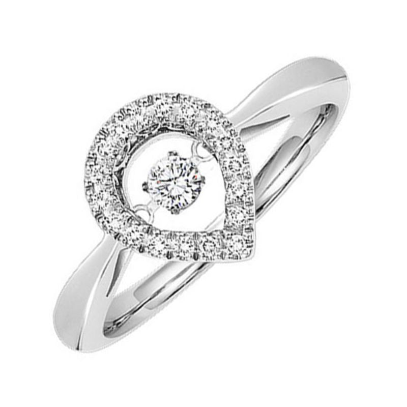 Gems One 10KT White Gold & Diamond Rhythm Of Love Fashion Ring  - 1/5 ctw