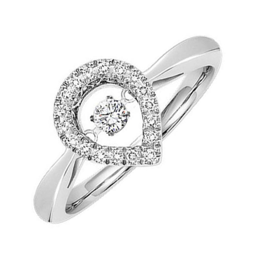 Gems One 10KT White Gold & Diamond Rhythm Of Love Fashion Ring  - 1/5 ctw
