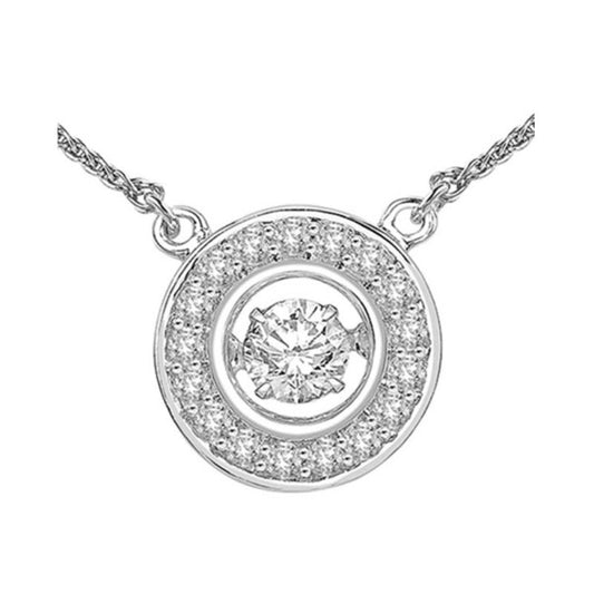 Gems One 14KT White Gold & Diamond Rhythm Of Love Neckwear Pendant  - 1/2 ctw