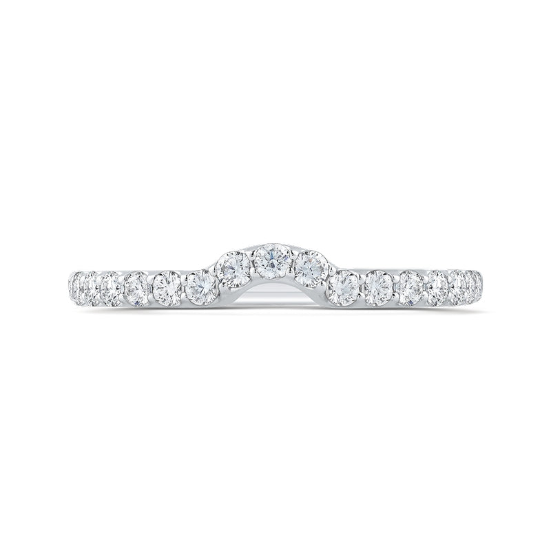 Shah Luxury 14K White Gold Round Diamond Wedding Band