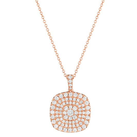 Henri Daussi 14k Rose Gold Diamond Pendant