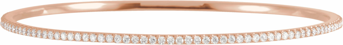 14K Rose 2 CTW Diamond Stackable Bangle 8 Bracelet
