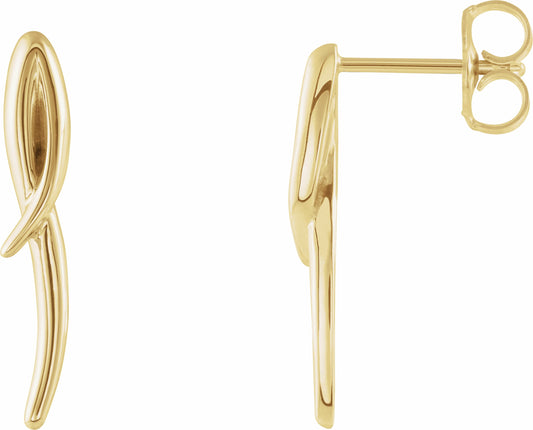 14K Yellow Freeform Earrings