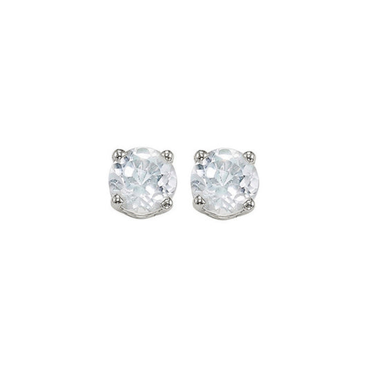 Gems One 14Kt White Gold White Topaz (1 Ctw) Earring