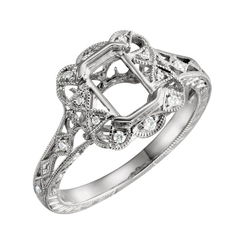 Stuller 14k White Gold Diamond Semi-mounting Engagement Ring