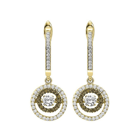 Gems One 14KT Yellow Gold & Diamond Rhythm Of Love Fashion Earrings   - 1/2 ctw