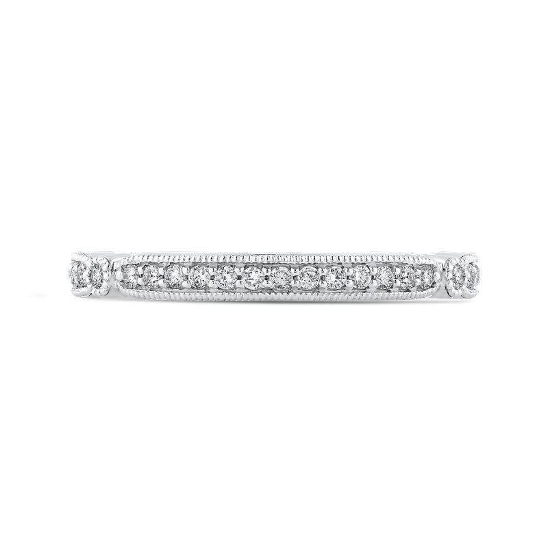Shah Luxury 14K White Gold Round Diamond Wedding Band