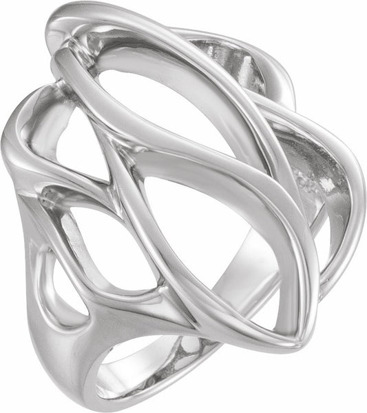 14K White Freeform Ring