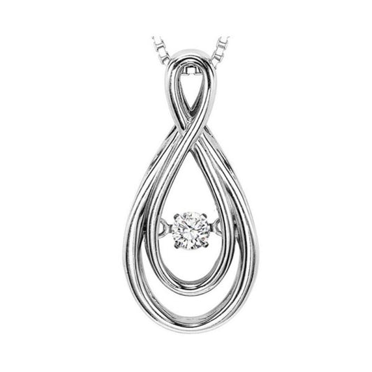 Gems One 14KT White Gold & Diamond Rhythm Of Love Neckwear Pendant  - 1/10 ctw