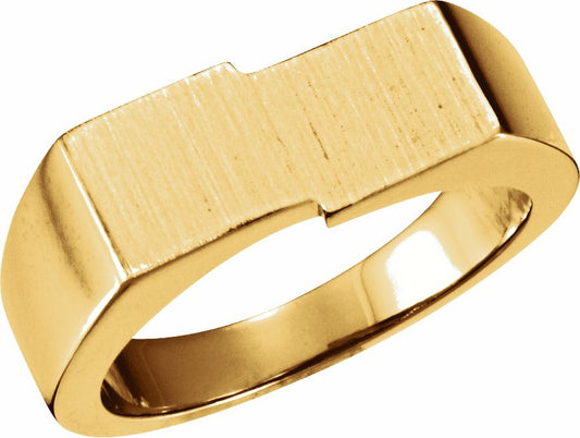 14K Yellow 16x9 mm Rectangle Signet Ring