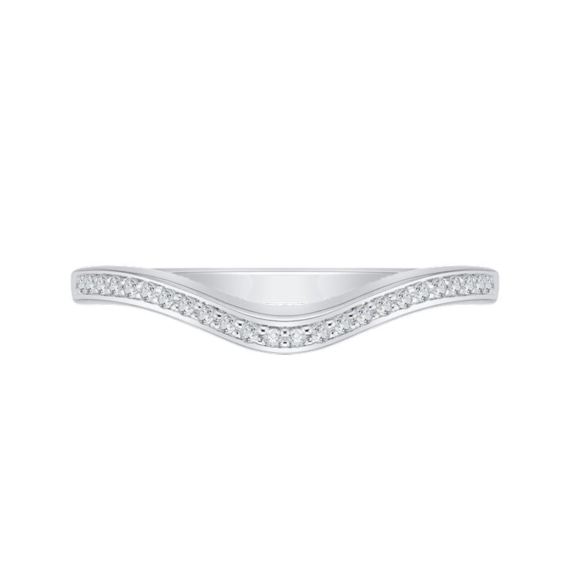 Shah Luxury 14K White Gold Round Diamond Wedding Band