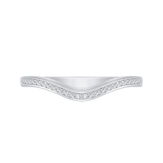 Shah Luxury 14K White Gold Round Diamond Wedding Band