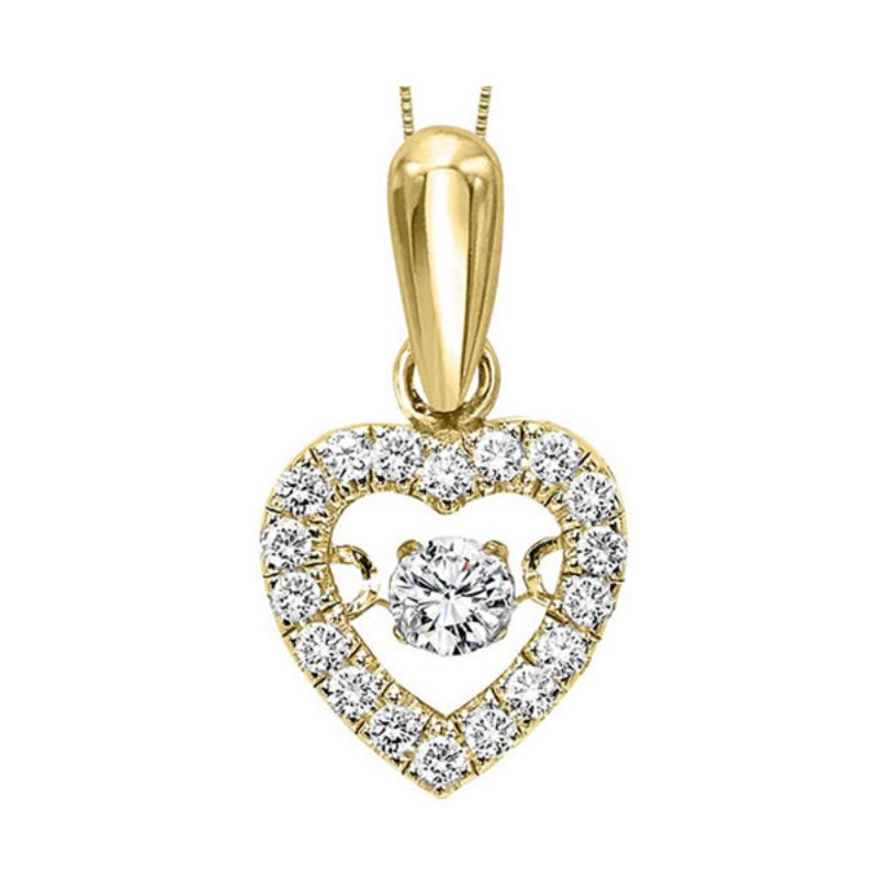 Gems One 14KT Yellow Gold & Diamond Rhythm Of Love Neckwear Pendant  - 1/5 ctw