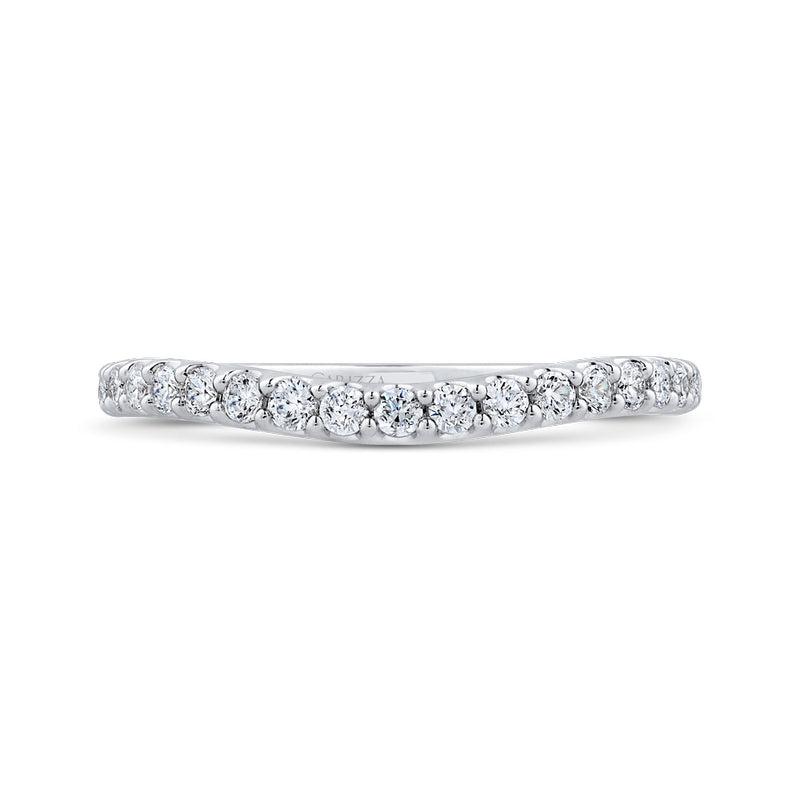 Shah Luxury 14K White Gold Round Diamond Half-Eternity Wedding Band