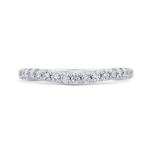 Shah Luxury 14K White Gold Round Diamond Half-Eternity Wedding Band