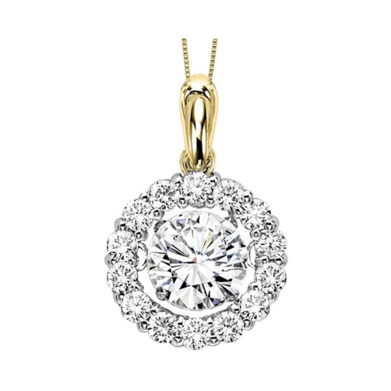 Gems One 14KT Yellow Gold & Diamond Rhythm Of Love Neckwear Pendant   - 1/2 ctw