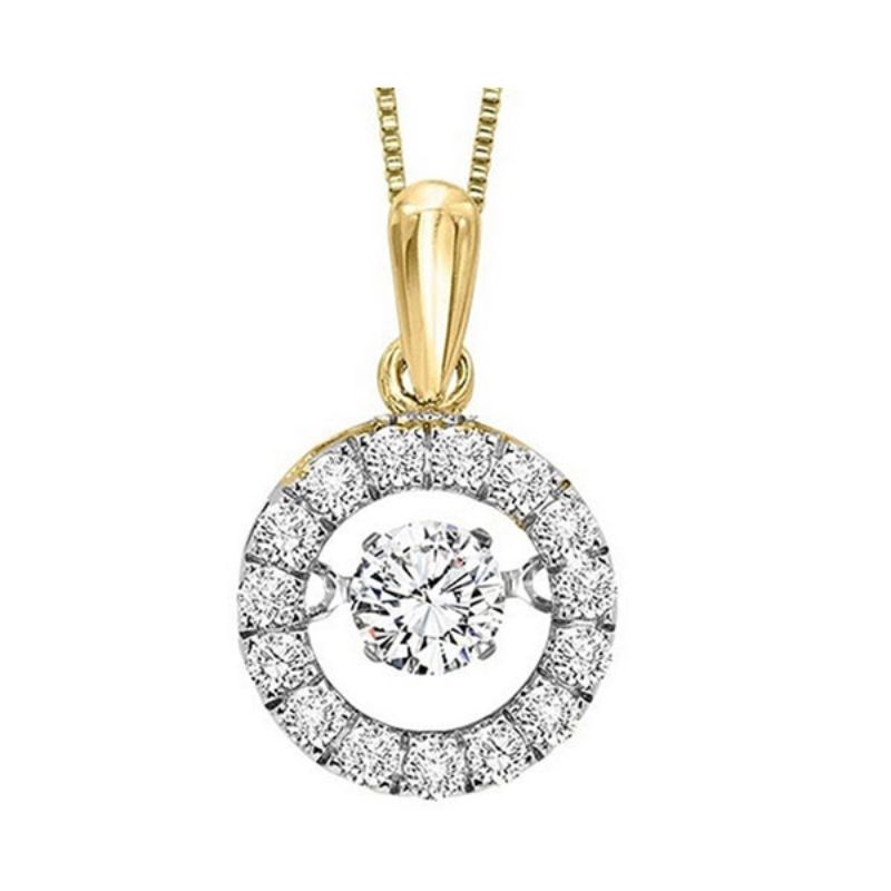 Gems One 14KT Yellow Gold & Diamond Rhythm Of Love Neckwear Pendant  - 1/5 ctw