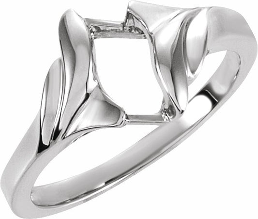 14K White Freeform Remount Ring