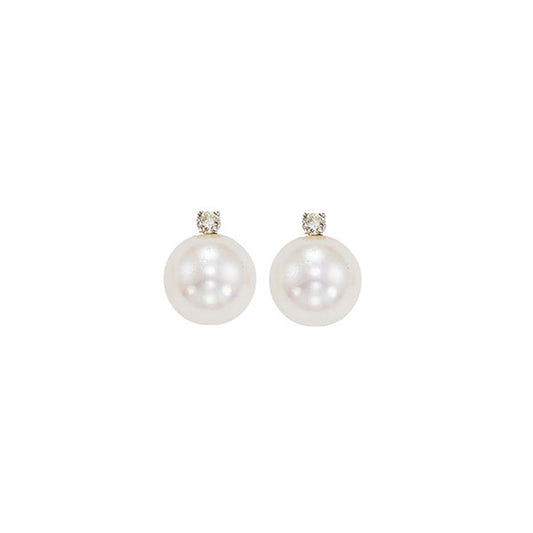 Gems One 14Kt White Gold Diamond (1/20Ctw) & Pearl (1 Ctw) Earring