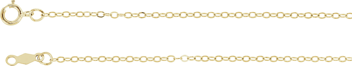 14K Yellow 1.5 mm Cable 7 Chain