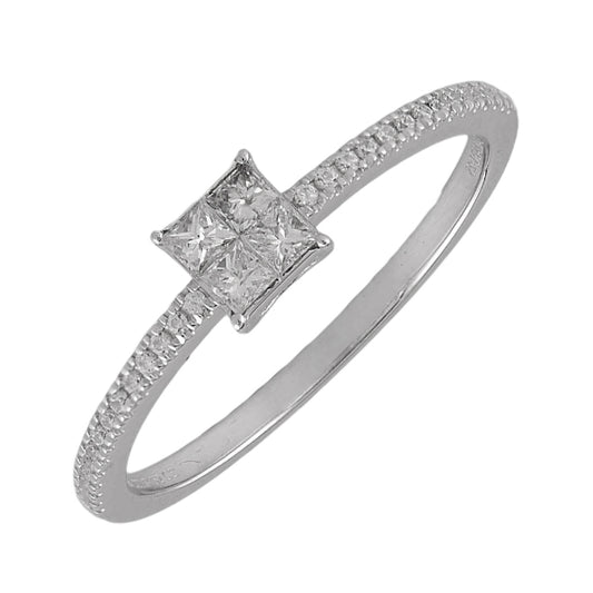 Gems One 10Kt White Gold Diamond(1/5Ctw) Ring