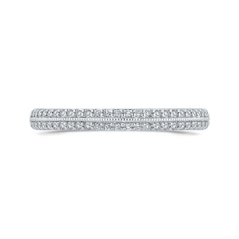 Shah Luxury Round Diamond Half-Eternity Wedding Band In 14K Two-Tone Gold