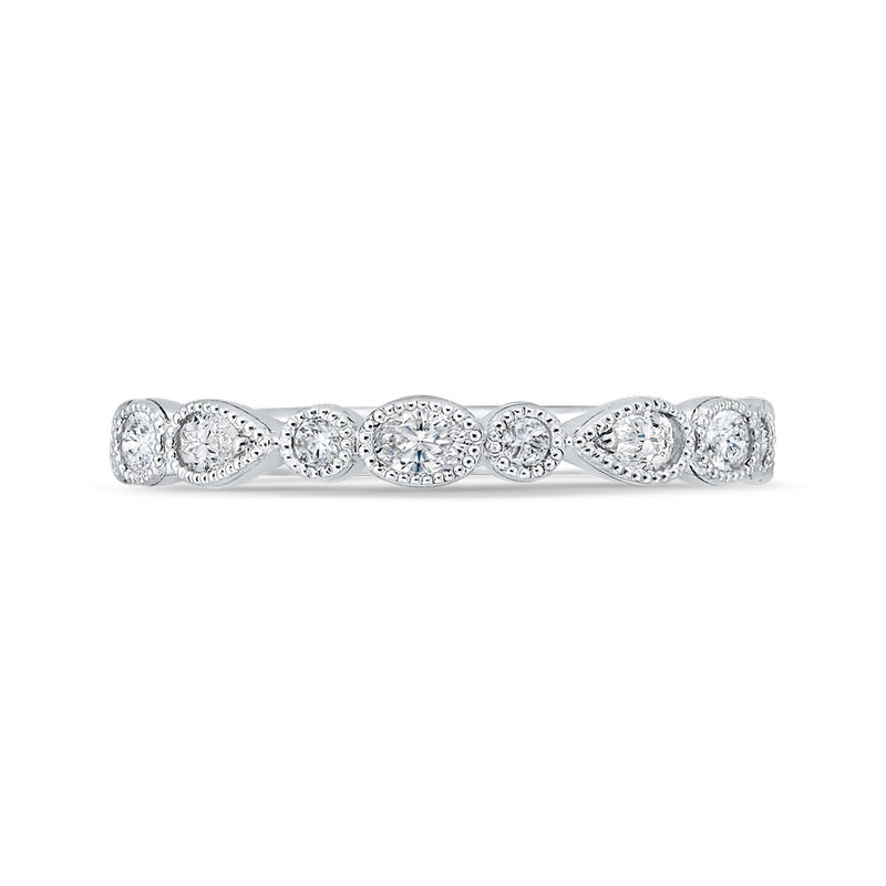 Shah Luxury 14K White Gold Diamond Wedding Band