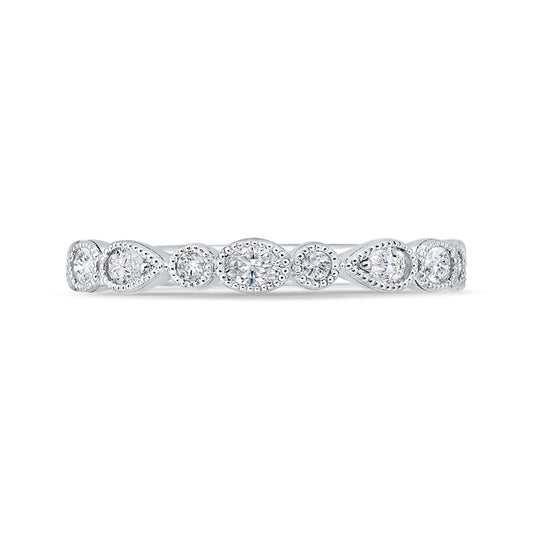 Shah Luxury 14K White Gold Diamond Wedding Band